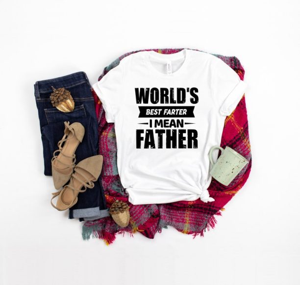 Worlds Best Farter I Mean Father Best Dad Ever Cool Dog Mens T-Shirt, Funny Shirt Men, Valentines Dad, Husband Shirt