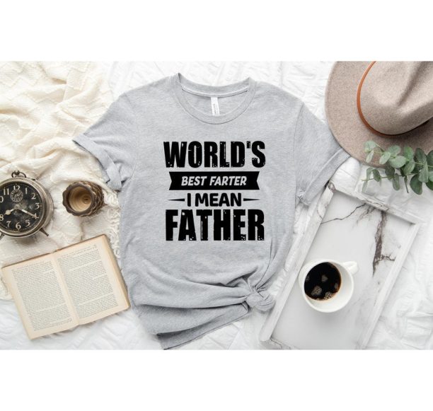 Worlds Best Farter I Mean Father Best Dad Ever Cool Dog Mens T-Shirt, Funny Shirt Men, Valentines Dad, Husband Shirt