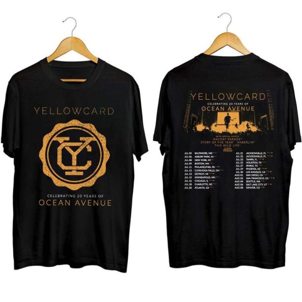 Yellowcard 2023 Tour Shirt, Ocean Avenue, Yellowcard Fan Gift, Yellowcard 2023 Concert For Fan, Yellowcard Rock Band Shirt