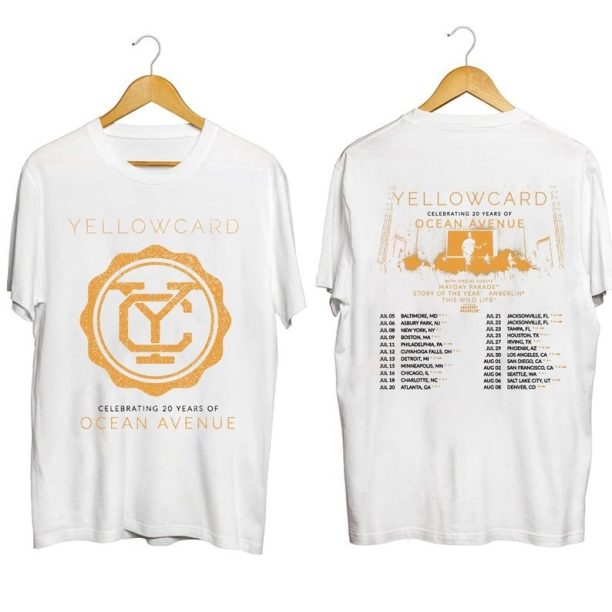 Yellowcard 2023 Tour Shirt, Ocean Avenue, Yellowcard Fan Gift, Yellowcard 2023 Concert For Fan, Yellowcard Rock Band Shirt