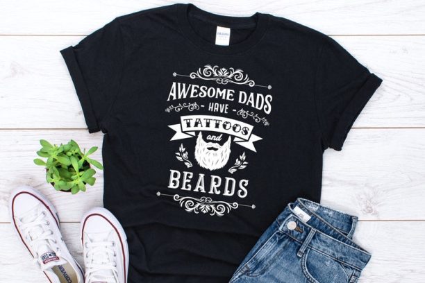 Tattoo Dad Shirt Ink Dad Bearded Dad Shirt Cool Dad Shirt Coolest Dad Gift Father Gift Awesome Dad Shirt Badass Dad