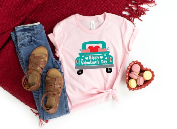 Truck Heart Valentines Day Shirt,Valentines Day Shirts For Mom,Heart Shirt,Cute Valentine Shirt,Cute Valentine Tee,Valentines Day Gift