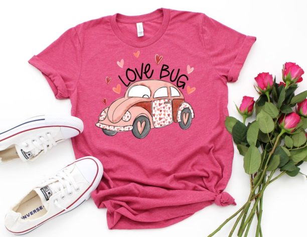 Love Bug Valentine Shirt, Love Bug Shirt, Valentines Day Shirt, Valentine Shirt, Valentines Day Gift, Happy Valentines Day T-Shirt