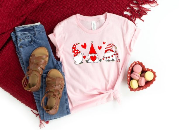 Valentine Gnomes Hearts Shirt,Valentines Day Shirt For Woman,Heart Shirt,Cute Valentine Shirt,Scandinavian Gnome Shirt,Valentines Day