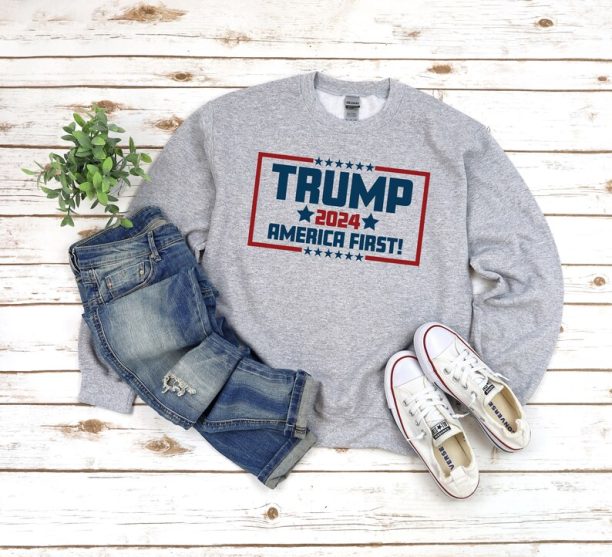 Donald Trump 2024 Sweatshirt - Trump Girl Sweater - America First - Christmas Gift - Birthday Present