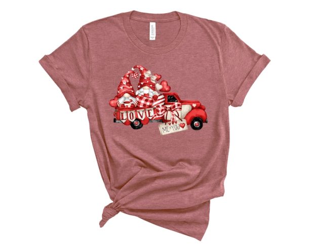 Watercolor Valentine's Day Shirt,Valentines Day Shirts, Red Truck, Gnomes, Valentine Love, Valentine Retro Trucks,Valentines Day Gift