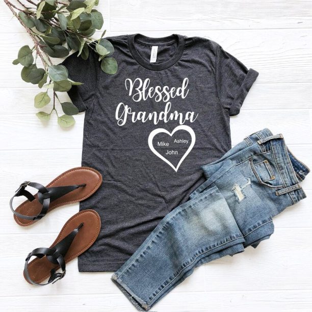 Blessed Grandma Custom Shirt for Granny, Gift For Grandma, Gift For Mom, Grandparent Gift, Grandma Shirt, Gift for gigi