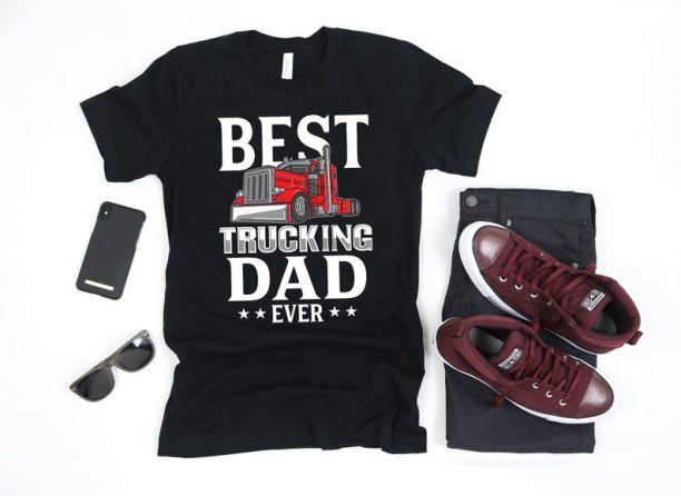 Best Trucking Dad Shirt, Funny Trucker Dad T-Shirt, Trucker Fathers Day, Tank Top, Hoodie, Sweatshirt, Long Sleeve