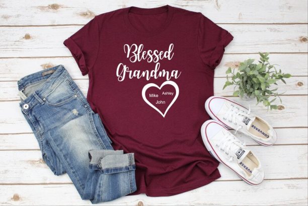 Blessed Grandma Custom Shirt for Granny, Gift For Grandma, Gift For Mom, Grandparent Gift, Grandma Shirt, Gift for gigi