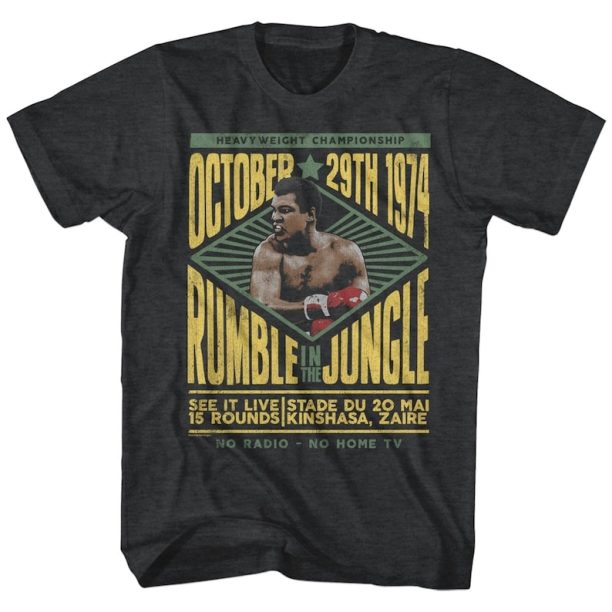 Muhammad Ali Rumble Black Heather Adult T-Shirt