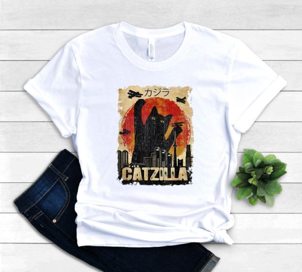 Catzilla Shirt - Crazy Cat Lady Clothing - Cat Mom Apparel - Cat Owner Outfit - Pet Lover Tee - Cat Monster T-Shirt -