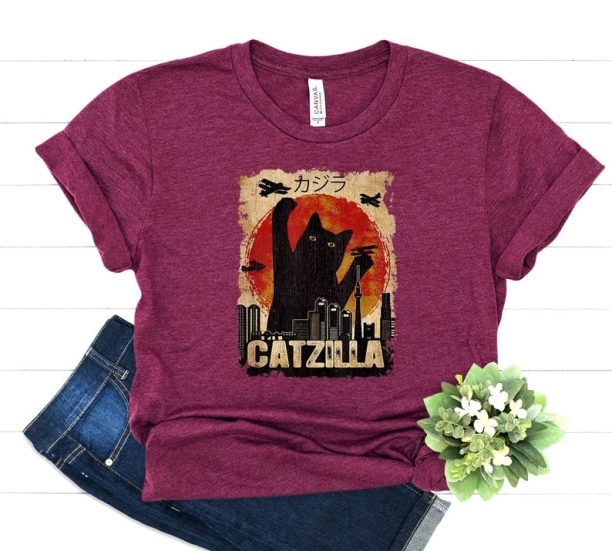 Catzilla Shirt - Crazy Cat Lady Clothing - Cat Mom Apparel - Cat Owner Outfit - Pet Lover Tee - Cat Monster T-Shirt -