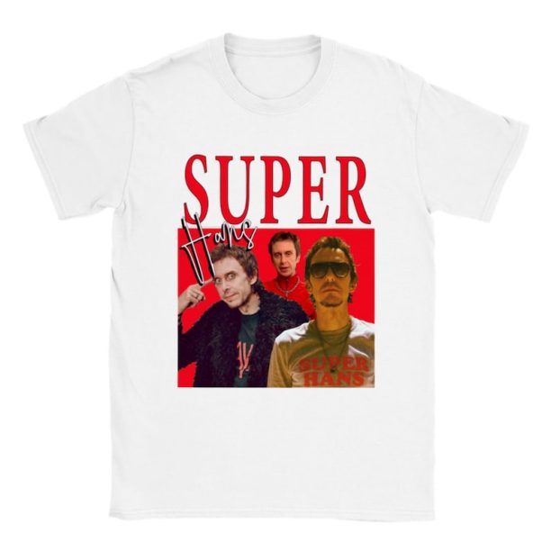 SUPER HANS Homage T Shirt, Inspired By Peep Show, That Crack Is Really Morish