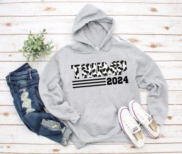 Donald Trump 2024 Hoodie - Cow Print - Trump Girl Sweatshirt - Christmas Gift - Birthday Present