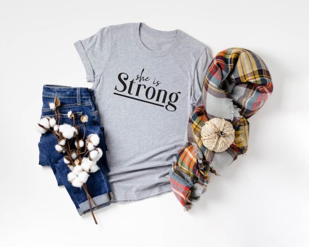 She is Strong Shirt, Christian Shirt, Faith Shirt, Church Shirt, Inspirational Shirt, Religious Shirt, God is love Shirt