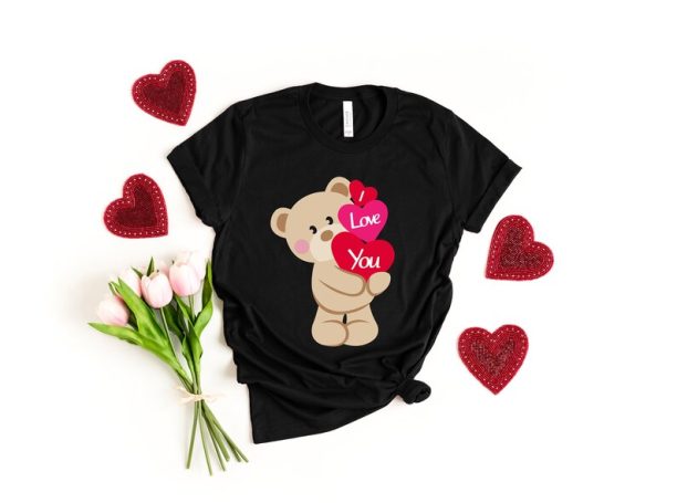 I Love You Bear Shirt, Valentines LOVE Lip Shirt, XOXO Shirt, LOVE Valentines Y'All Shirt, Cute Valentines Day Shirt, Heart Shirt