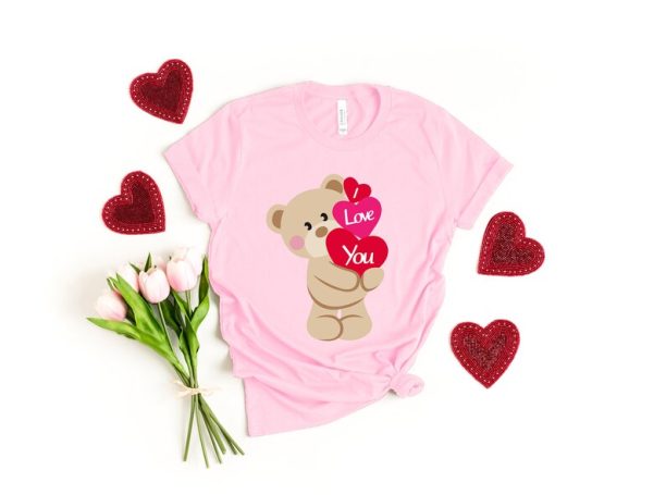 I Love You Bear Shirt, Valentines LOVE Lip Shirt, XOXO Shirt, LOVE Valentines Y'All Shirt, Cute Valentines Day Shirt, Heart Shirt