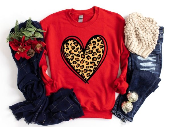 Leopard Print Valentines Day Shirt,Valentines Day Shirts For Woman,Heart Shirt,Cute Valentine Shirt,Valentines Day Gift,Cheetah Valentines