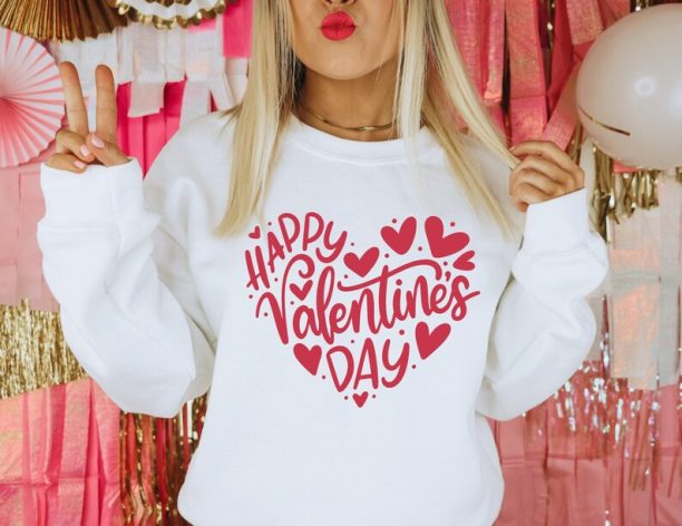 Happy Valentines Day Heart Sweatshirt, Funny Valentine Sweater, Valentines Day Sweatshirt, Valentines Gift, Happy Valentines Day