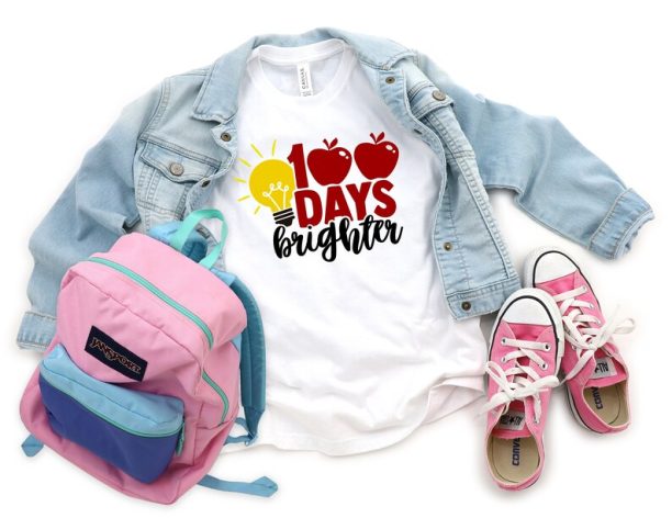 100 Days Brighter Shirt, 100 Days Of School, Teacher Gifts, Teacher Appreciation, 100 Days Brighter