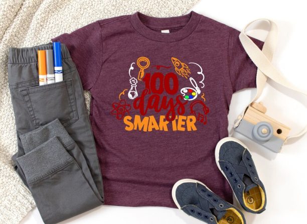 100 Days Smarter Shirt, 100 Days Of School, Teacher Gifts, Teacher Appreciation, 100 Days Brighter, Back to School Shirt