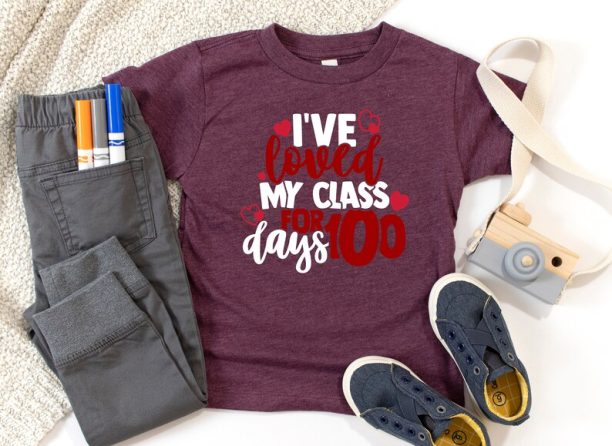 I've Loved My Class For 100 Days Shirt, 100 Days Of School, Teacher Gifts, Teacher Appreciation, 100 Days Brighter