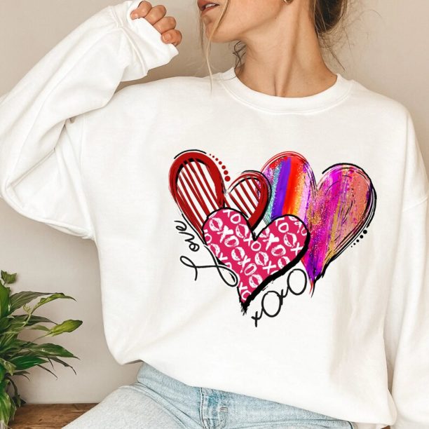 Hearts Sweatshirt,XOXO Valentine Women's Sweatshirt, Candy Hearts Sweater,Valentines Day Sweatshirt,Valentine Sweatshirt,Valentines Gifts