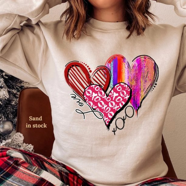 Hearts Sweatshirt,XOXO Valentine Women's Sweatshirt, Candy Hearts Sweater,Valentines Day Sweatshirt,Valentine Sweatshirt,Valentines Gifts