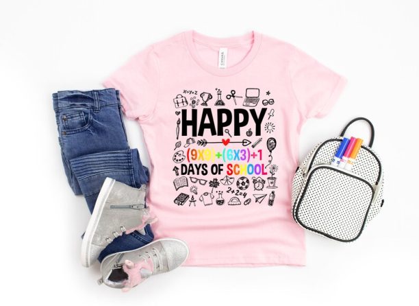 Happy 100 Days of School, Math Formula Shirt, Teacher Gift, Teacher Appreciation, 100 Days Brighter