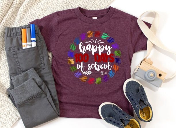 Happy 100 Days Of School Shirt, 100 Days Of School, Teacher Gifts, Teacher Appreciation, 100 Days Brighter