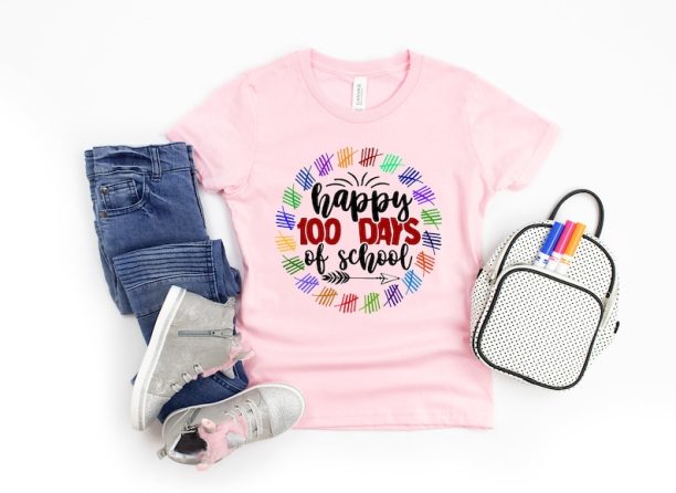 Happy 100 Days Of School Shirt, 100 Days Of School, Teacher Gifts, Teacher Appreciation, 100 Days Brighter