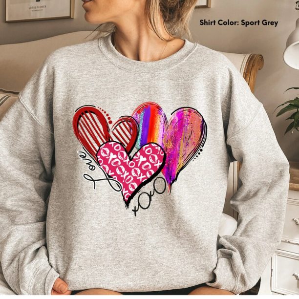 Hearts Sweatshirt,XOXO Valentine Women's Sweatshirt, Candy Hearts Sweater,Valentines Day Sweatshirt,Valentine Sweatshirt,Valentines Gifts