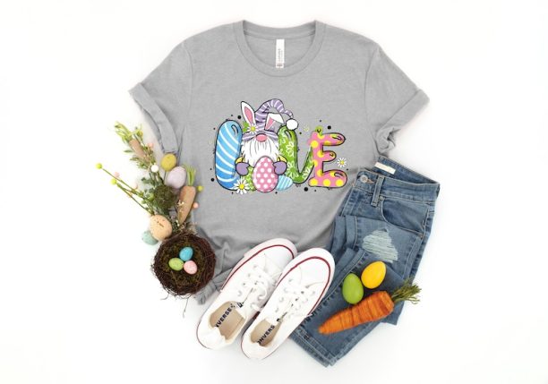 Easter Love Shirt,Easter Gnome Shirt,Easter Love Gnome Shirt,Easter Matching Shirt,Easter Bunny Shirt,Easter Bunny Gift