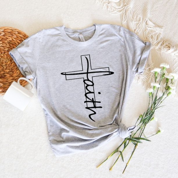 Faith T-shirt, Jesus, Christian Shirt, Faith Shirt, Vertical Cross, Cross, Faith Cross, Religious Shirt, Church