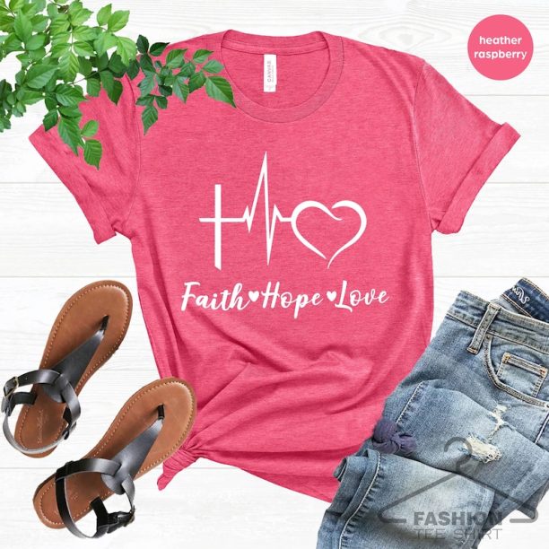 Faith Hope Love Shirt, Love and Grace Shirt, Faith Cross Shirt, Christian Gift, Inspirational Gift, Peaceful Shirt