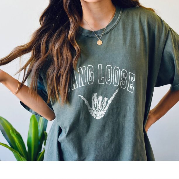 Hang Loose T-Shirt Skeleton Hand T Shirt Summer T-Shirt Trendy Summer Shirt Comfort Colors Shirt Oversized shirt