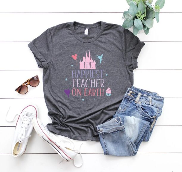 Disney The Happiest Teacher On Earth Shirt,Disney Teacher Shirt,Disney Teacher Appreciation Tee