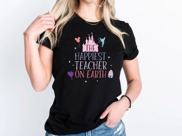 Disney The Happiest Teacher On Earth Shirt,Disney Teacher Shirt,Disney Teacher Appreciation Tee