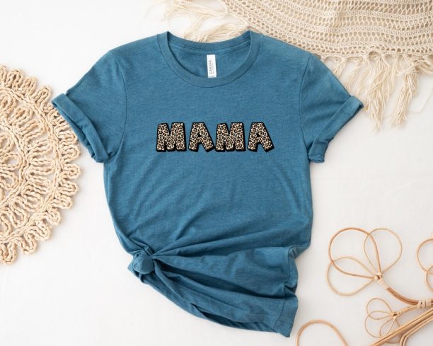 Leopard Print Mama Shirt, Cheetah Mama Shirt for Mother's Day, Gifts for Mom, Cute Mama Gift for Mothers Day, Mama T Shirt