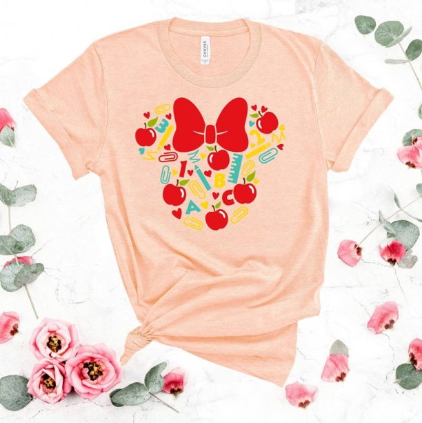 Teach Love Inspire Mouse Head Shirt, Back To School Shirt ,Minnie Shirt ,Educational Shirt, Shirt for Girls, Adult