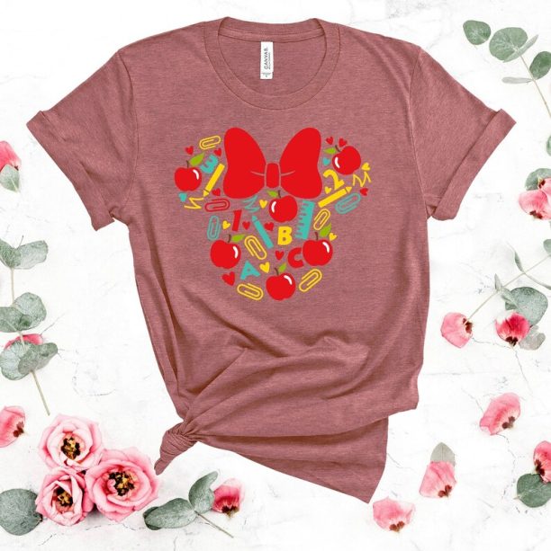 Teach Love Inspire Mouse Head Shirt, Back To School Shirt ,Minnie Shirt ,Educational Shirt, Shirt for Girls, Adult