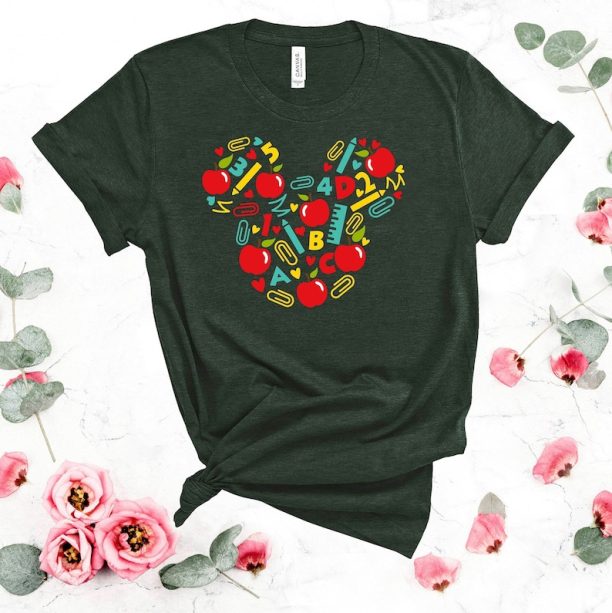 Teach Love Inspire Mouse Head Shirt, Back To School Shirt ,Mickey Shirt , Adult-Youth -Toddler Shirts, Education Shirt