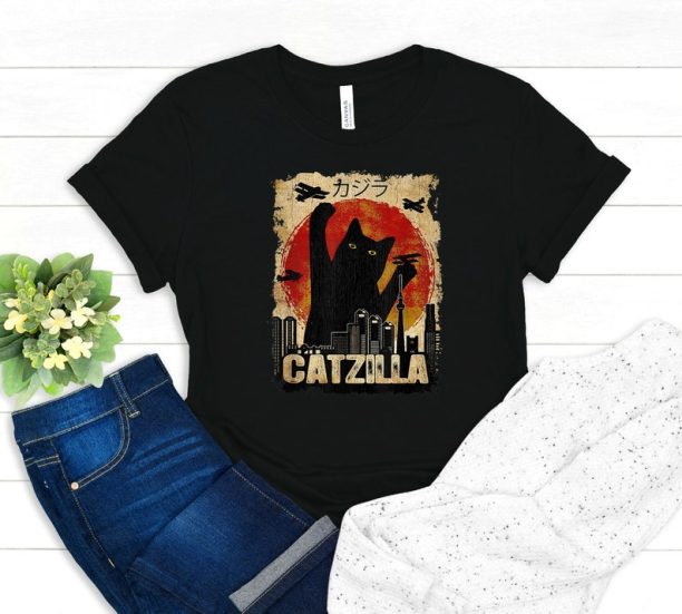 Catzilla Shirt - Crazy Cat Lady Clothing - Cat Mom Apparel - Cat Owner Outfit - Pet Lover Tee - Cat Monster T-Shirt -