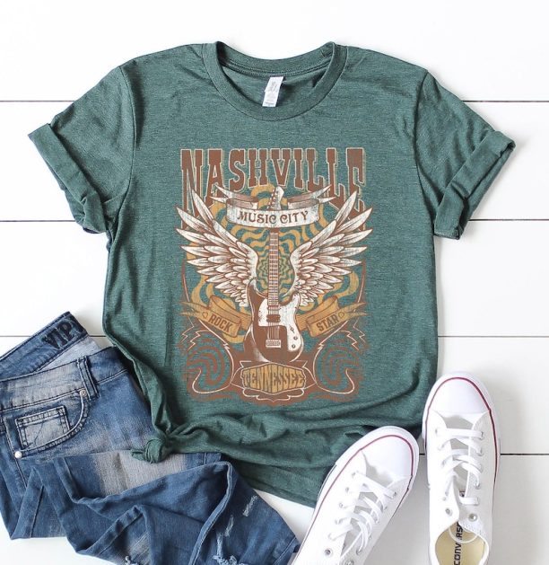 Nashville Tennessee Guitar Shirt, Girls Trip To Nashville Shirts, Nashville Concert Shirt, 12174