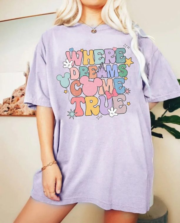 Disney Where Dreams Come True Comfort Colors® Shirt, Colorful Vacay Shirt, Disney Aesthetic Shirt, Disneyworld Shirt