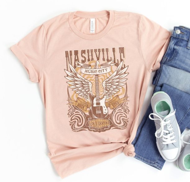 Nashville Tennessee Guitar Shirt, Girls Trip To Nashville Shirts, Nashville Concert Shirt, 12174