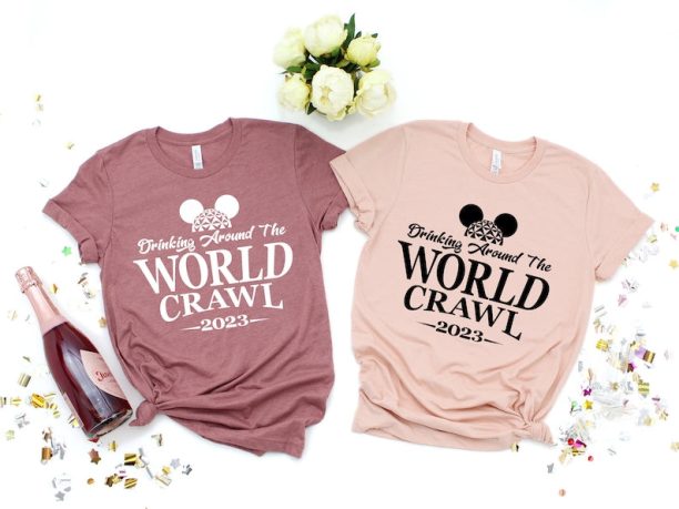 Drinking World Crawl 2023 Shirt, Drinking Around The world Shirt, Disney Drinking Team Shirt, Disney Vacation Tee, Epcot Food and Wine Shirt