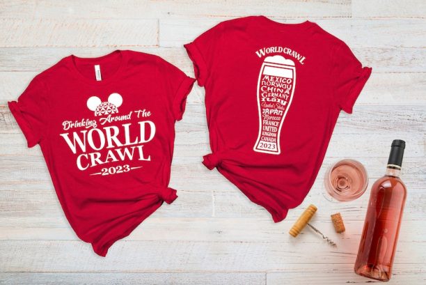 Drinking World Crawl 2023 Shirt, Drinking Around The world Shirt, Disney Drinking Team Shirt, Disney Vacation Tee, Epcot Food and Wine Shirt