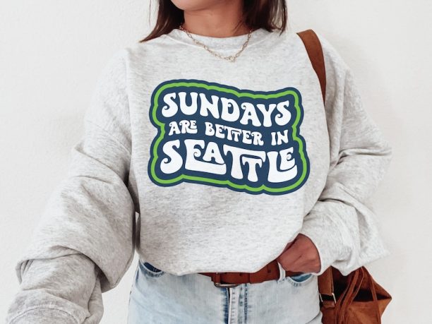 Seattle Crewneck Sweatshirt, Retro Style Gameday Womens Sports Apparel, Game Day Tailgating T-shirts, 12th Man Shirt