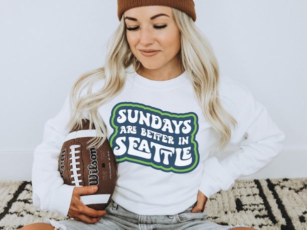 Seattle Crewneck Sweatshirt, Retro Style Gameday Womens Sports Apparel, Game Day Tailgating T-shirts, 12th Man Shirt